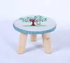 Children mushroom shaped solid wood shoes stool ottoman wooden stool