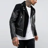 men spring fashion zipper mixed suede motorcycle jacket leather