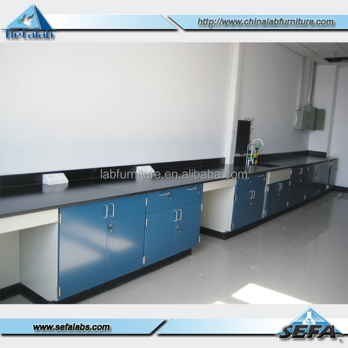 China Lab Work Bench Epoxy Resin Lab Bench Top Floor Mounted Full Steel