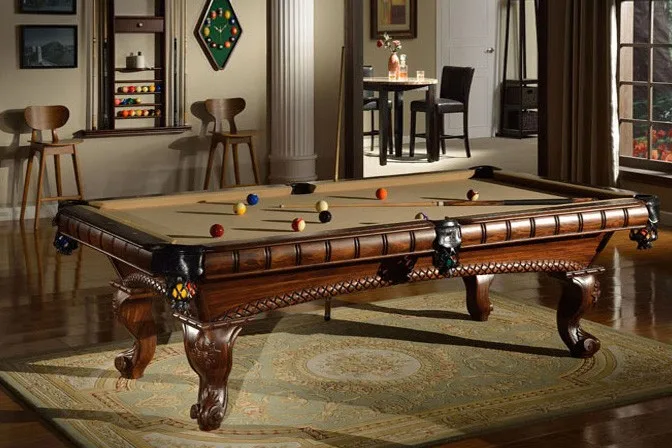 Tb-us003 Solid Wood Black 9ft Slate Carved Luxury Billiard Pool Table ...