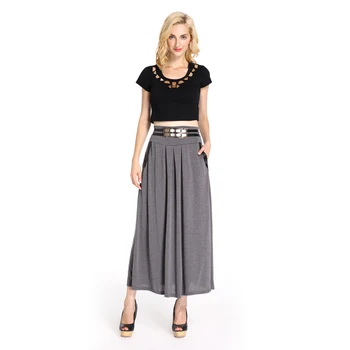 grey jersey maxi skirt