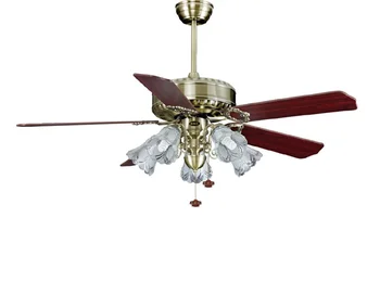 52 Inch Middle East Style Wood Blade Ceiling Fan With Light Rope