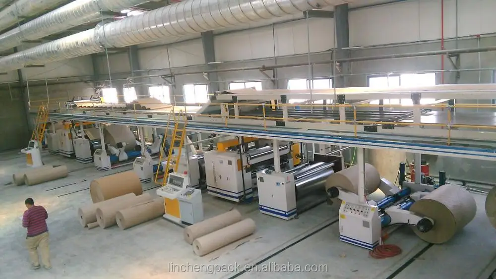 5 ply corrugated cardboard production line/carton box making line