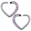 blue zircon stone heart shape fake piercing nose ring