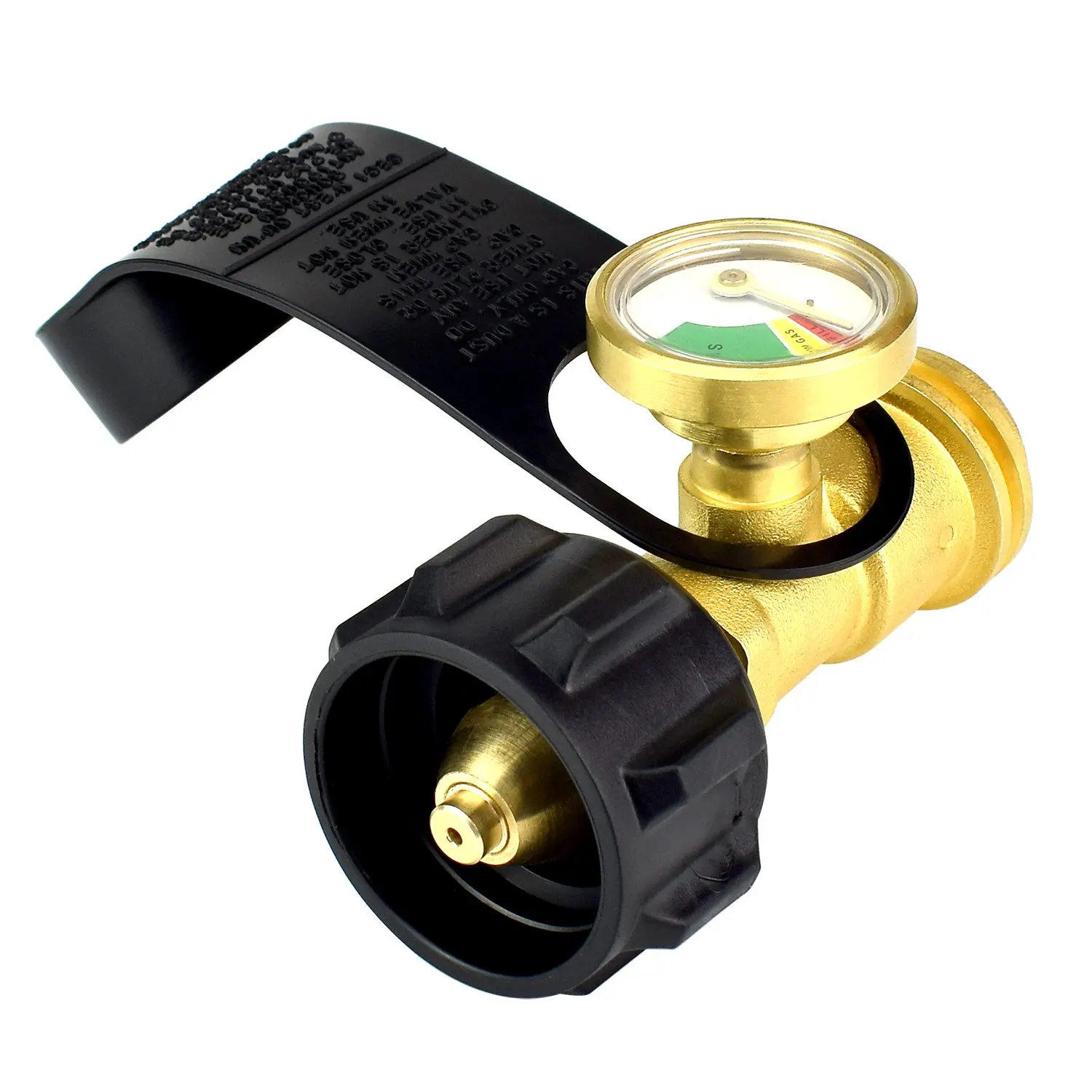 WisMilty Propane Tank Gauge Level Indicator Leak Detector Gas Pressure Meter Universal for RV Camper, Cylinder, BBQ Gas Grill, Heater and More Appliances-Type 1 Connection