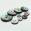 vintage two hole round flat natural black mop shell button for coat clothing