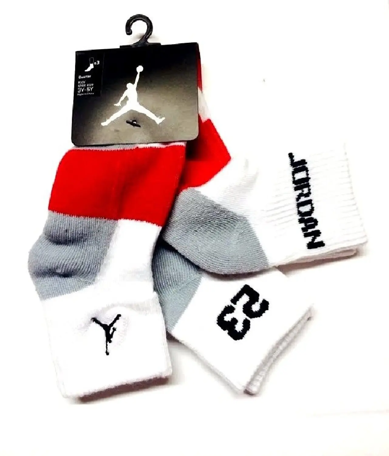 Nike Air Jordan Boys 3Pr Quarter Socks (Youth)