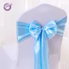 BS00042 flat or angled ends shiny satin light baby blue chair sashes