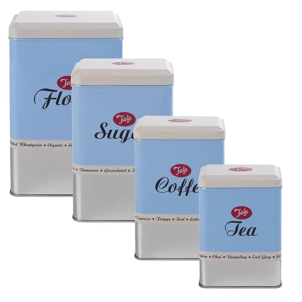 4pcs Storage Tins Set Flour Sugar Coffee Tea Kitchen Buy Storage Tins