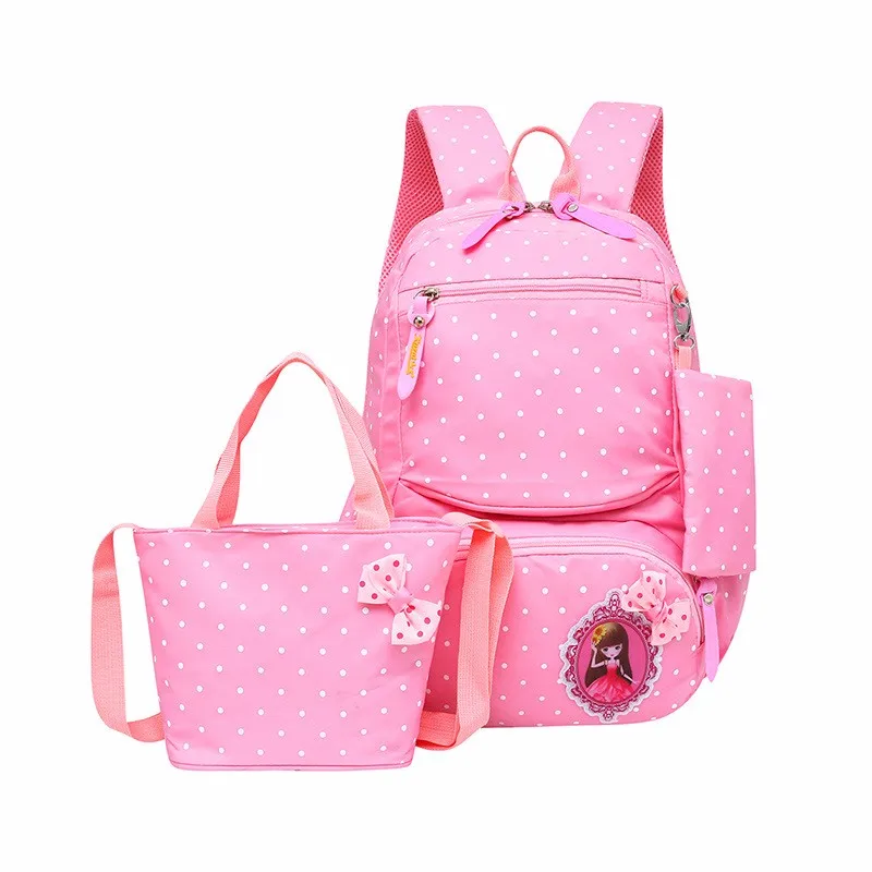 Wholesale Cute Pink Child Backpack School Bag Set For Girls Princess ...