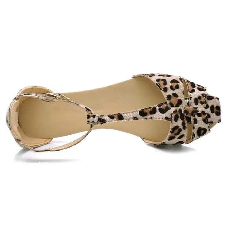womens leopard flat sandals