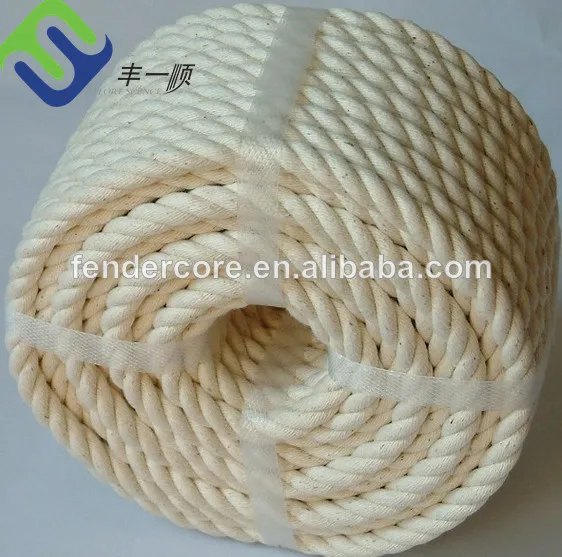 Raw White Braided Flat Hollow 4mm Braided Cotton Rope