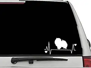 Decal Dan - "Pomeranian Heartbeat Lifeline 2" Vinyl Die Cut Car Truck Window Decal Sticker Laptop