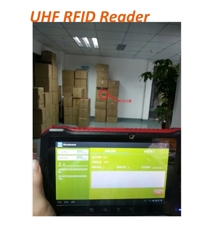 7 inch Android wireless 1 ~ 7 meter range card reader 13.56 mhz rfid handheld