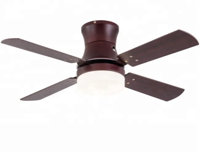 52 inch AC DC 4 blades low profile hugger flush mounted ORB color big ceiling fan with LED light kit remote control