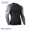 Mens fitness long t shirt with patterns on long sleeves sports wear Sublimation Printing Mens Long Sleeve T shirts Gym Wear