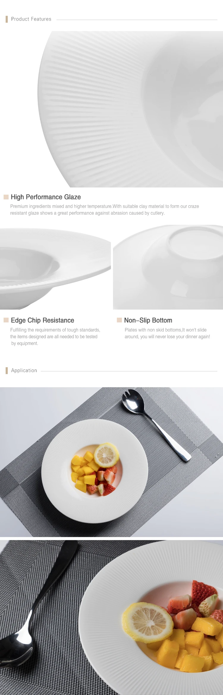 Tableware Porcelain Logo Acceptable Pasta Plate Restaurant Thick Porcelain Dinner Plates&