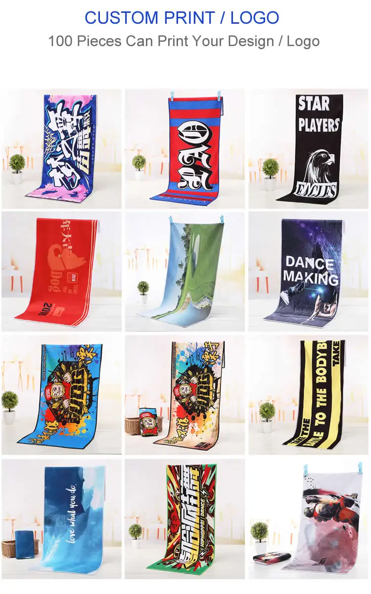Wholesale Quick Drying High Absorption Low MOQ Personalized Microfiber Striped Plain Beach Towel