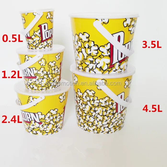 High Quality Movie Theater Custom Plastic Popcorn Bucket With Lid Buy