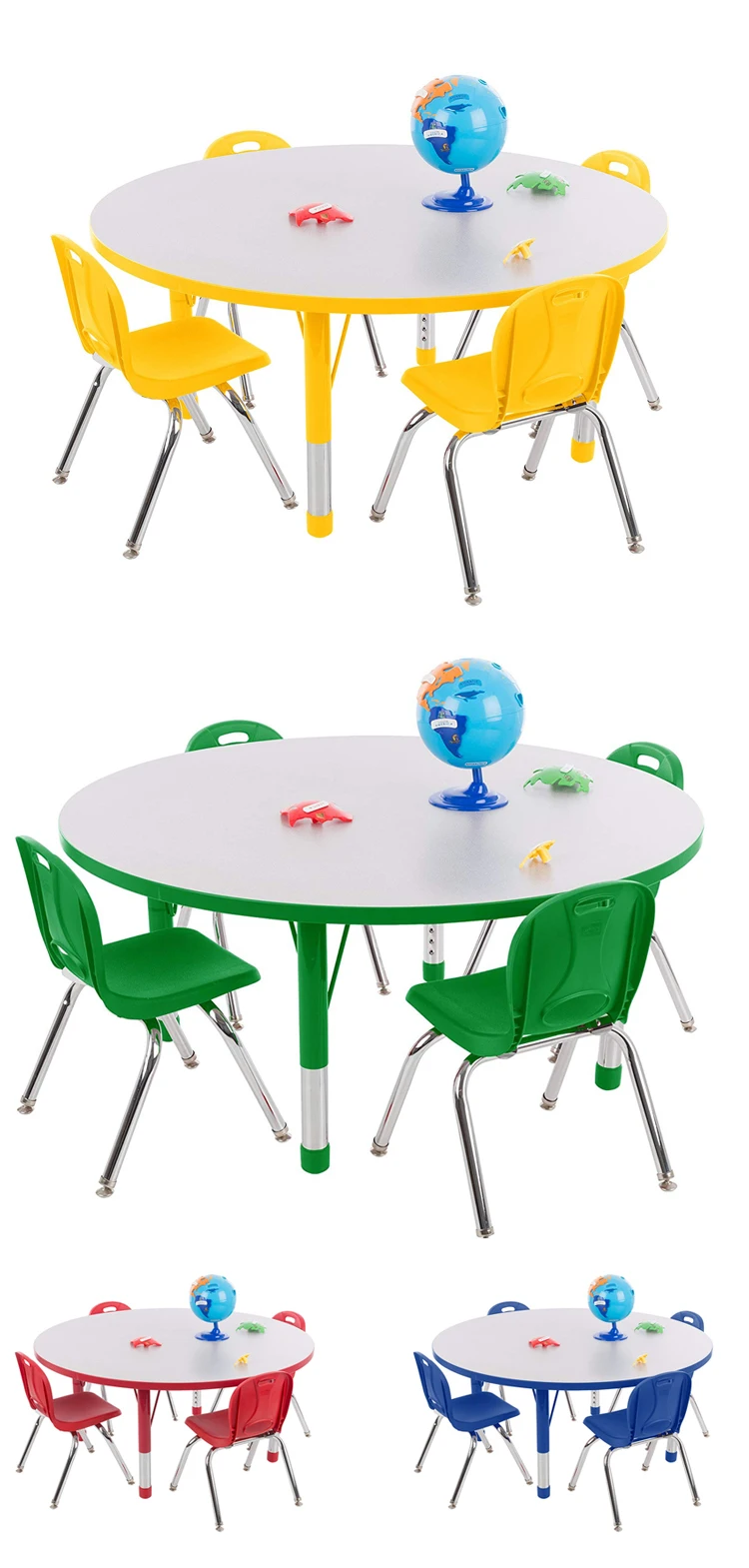 Adjustable Height Round Kindergarten Primary Collaborative Activity