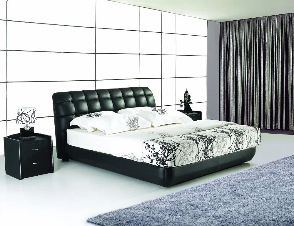 New Model Teak Wood Solid Wood Double Dubai Beds Room Set Modern Bed