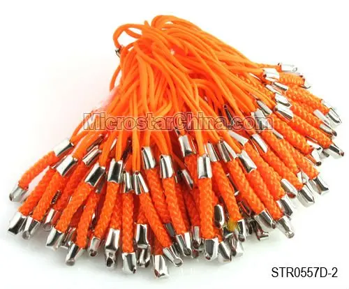 70mm Deep Orange Braided Mobile Phone Charms Strap Lariat Cords