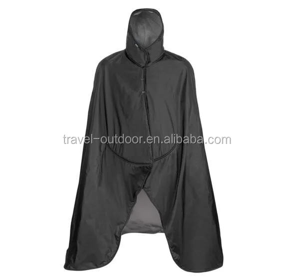 Multipurpose Adult Waterproof Hooded Stadium Poncho Blanket With Polar