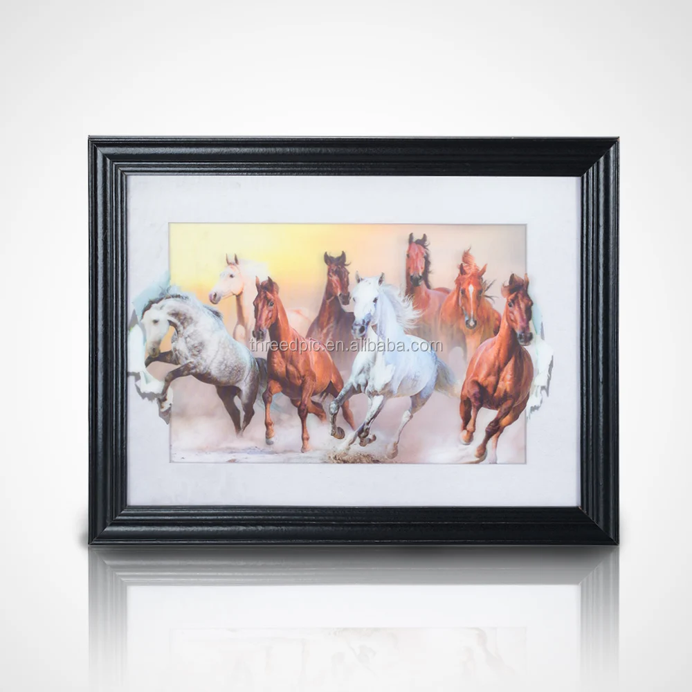 Chinese Horses Design 3d Lenticular Picture Art For Wall Hanging - Buy ...