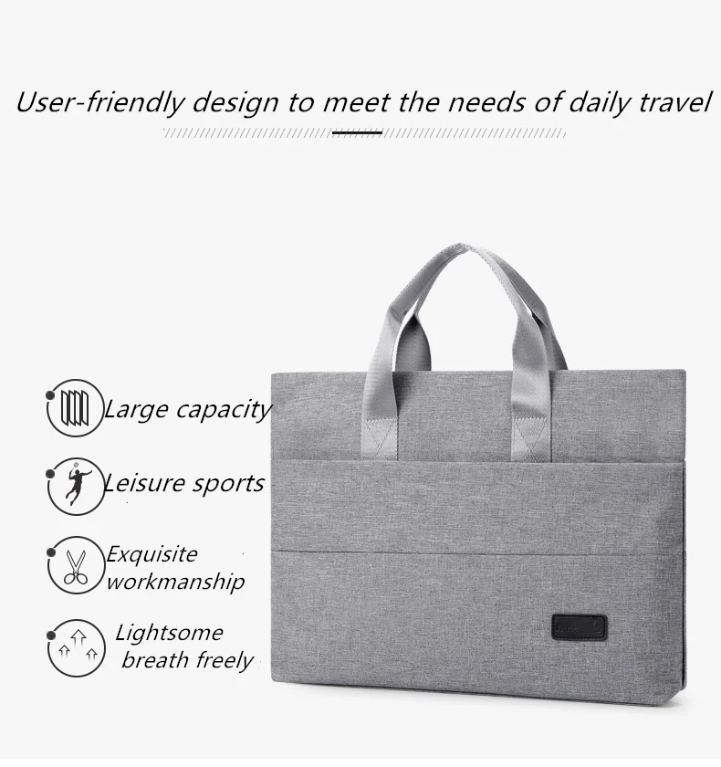 Business office casual durable computer briefcase messenger bag