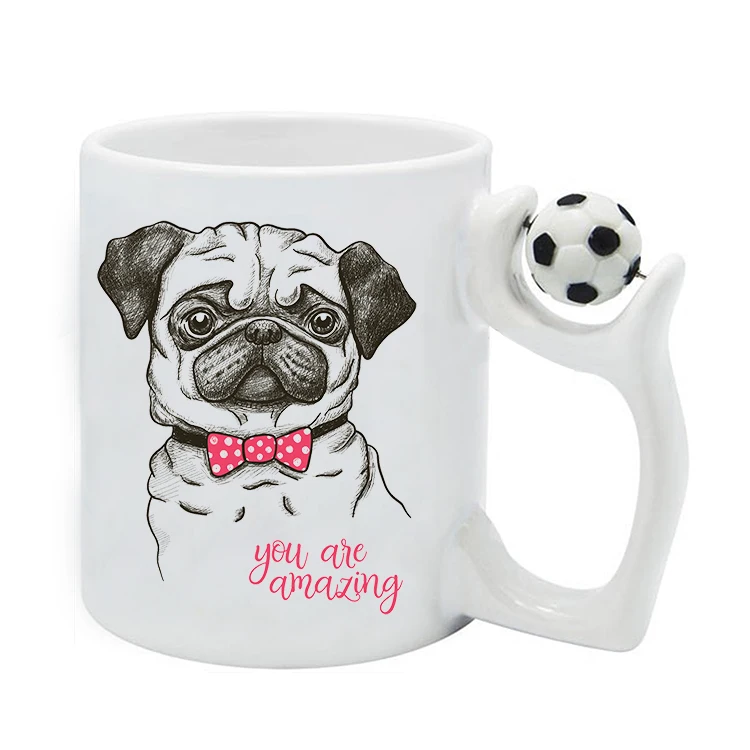 Sublimation Coated 11oz Ceramic Coffee Mug Mug With Football Handle ...