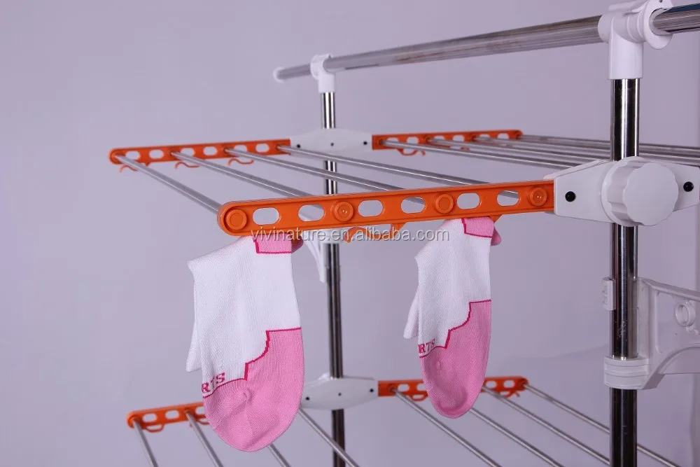 3 Tier Folding Cloth Drying Rack With Moving Shelves Dryer For Clothes