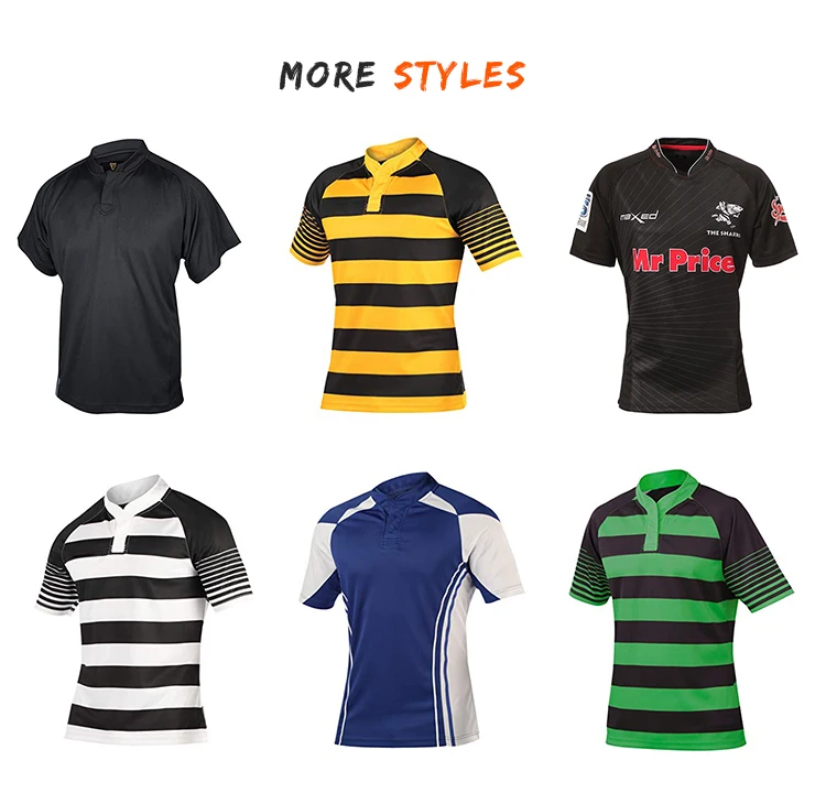 All Black Cheap Blank Wholesale Mens Short Sleeve Rugby Shirts 100