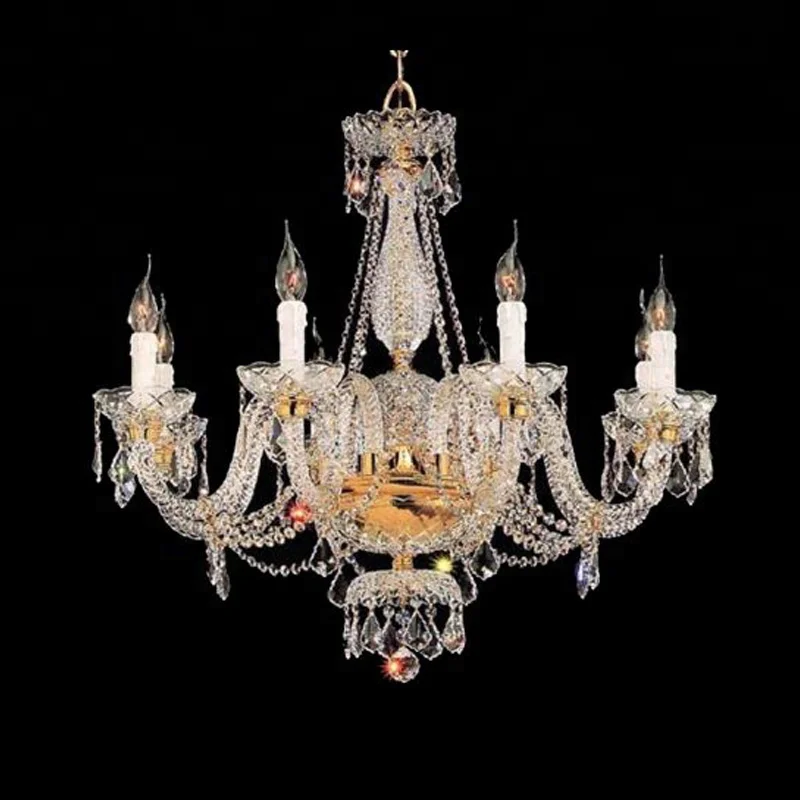 Church candelabra wrought iron candle empire style crystal light fixture