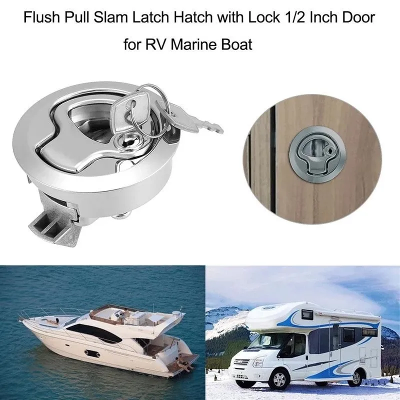 thumbnail image 2 of T-H Marine Flush Slam Latch 1-1/16” X 7/8” – White, Low-Profile, Corrosion-Resistant Boat Hatch Latch 2 of 10