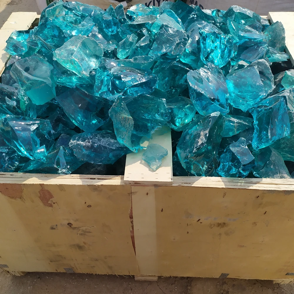 园林绿化装饰 gabion 绿松石玻璃岩石石头块