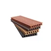 3D deep embossed 140*24mm round hole anti-corrosion anti-UV outdoor swimming pool wpc decking