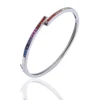 Women 925 Silver Pendant Made Of Sterling Silver Square Stone Double Circle Models Design Rainbow color Gift For Women
