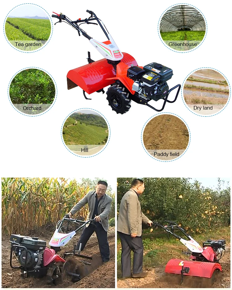 Farm Machinery Adjustable Hand Plowing Rotary Tiller For Sale