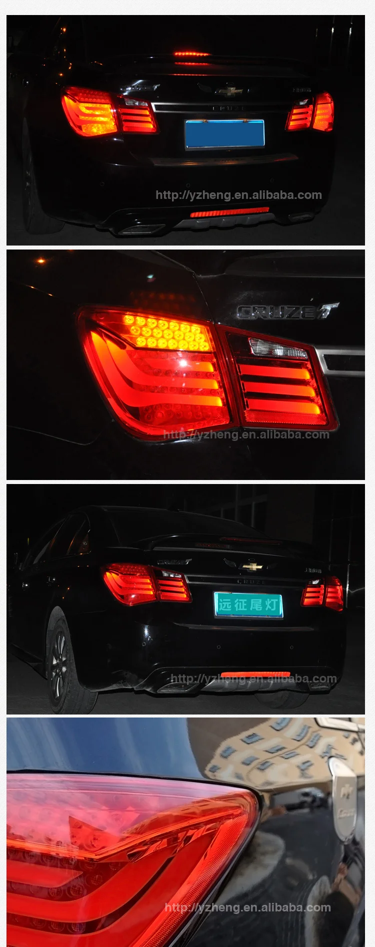 Vland manufacturer for car accessory led lamp for Cruze taillight for 2010-2014 with LED light bar DRL+Brake light