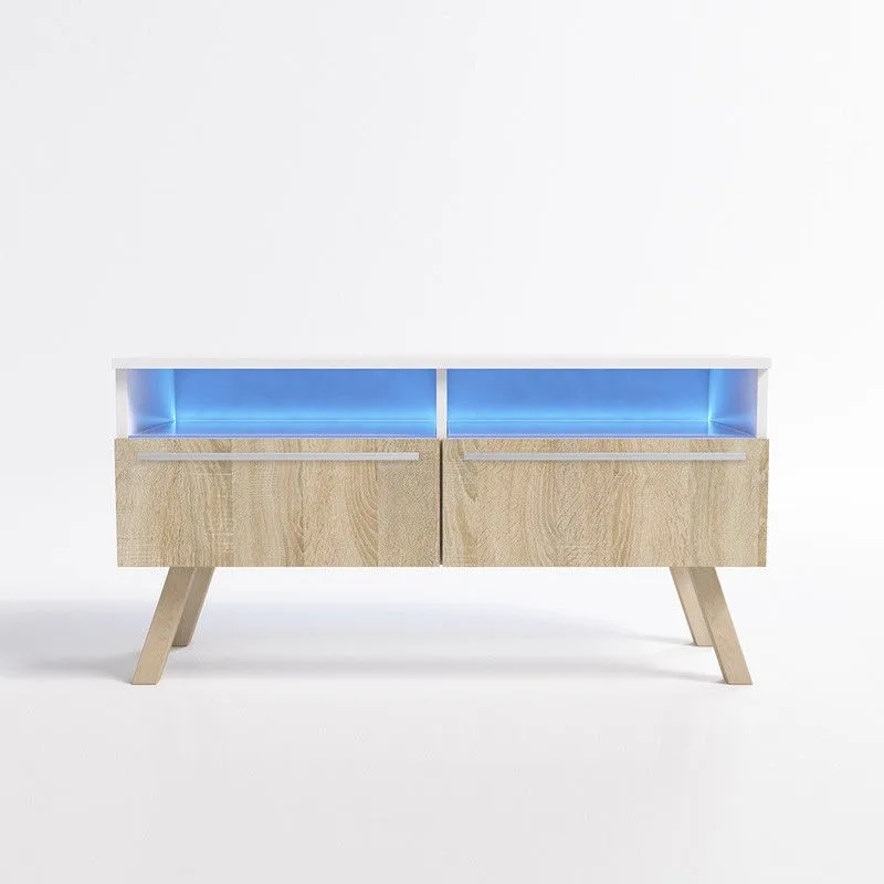 Soporte De Tv De Alto Brillo Con Luz Led,Mueble De Exhibición De Tv