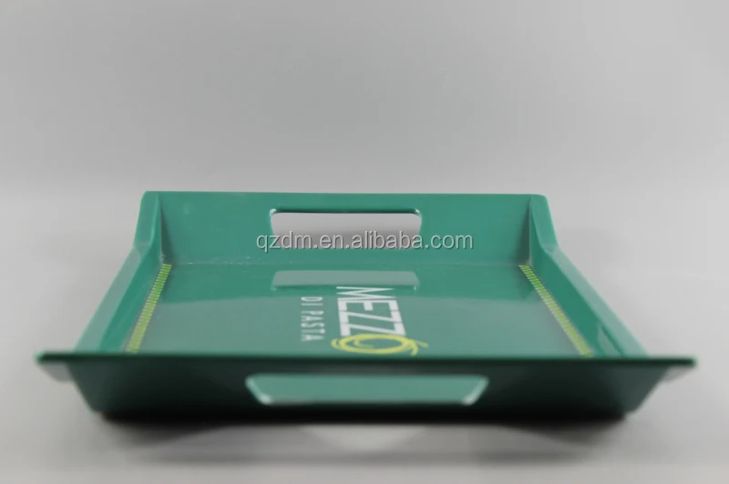Custom Printed Melamine Serving Tray , Plastic Green Tray