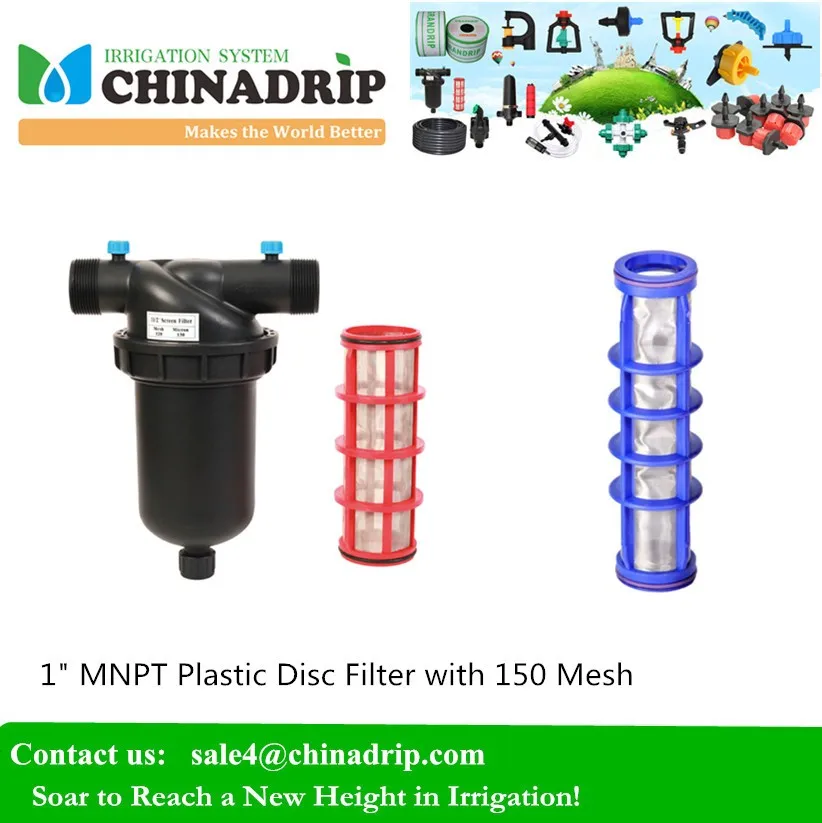 Drip Irrigation 1" Mnpt Plastic Disc Filter 120 Mesh Irrigation Filter