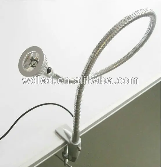 1W 220V adjustable arm LED flexible clamp desk lamp