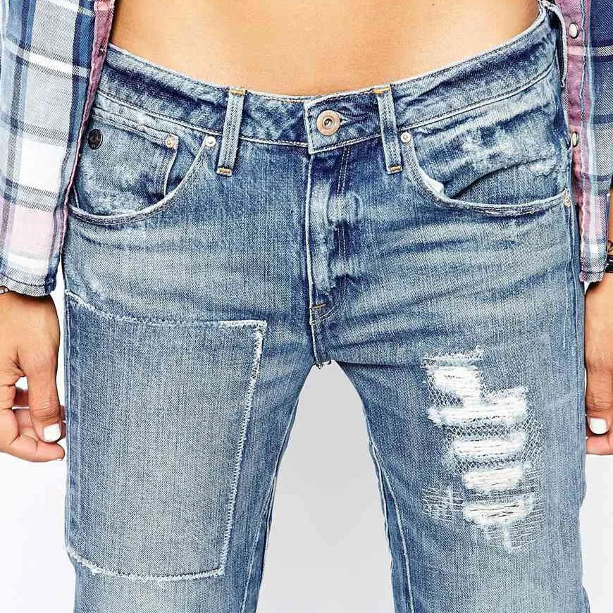 Hip Hop Ripped Girls Jeans Pants Denim Trousers Custom Your Own Jeans ...