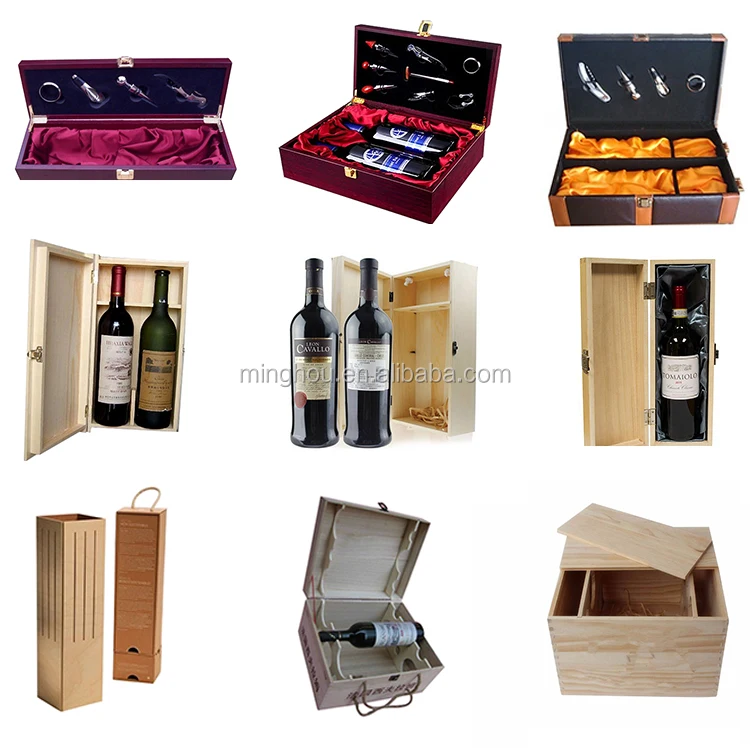 Home Organization Handmade Decorative Modern Wine Storage Boxes Wood