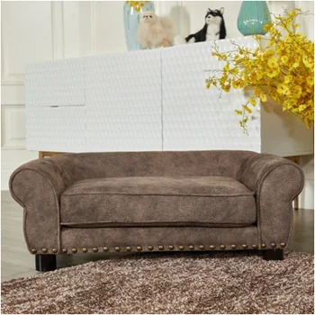 Brown Pet Bed Dog Sofa Rivet Furniture For Large Medium Small Brown Pet Bed Dog Sofa Rivet Furniture