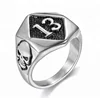 316L stainless steel jewelry 1% silver skull ring DM 027