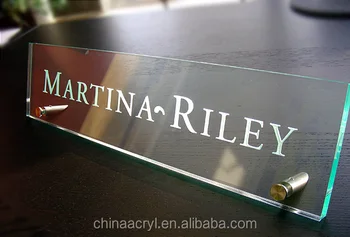 Custom Design Clear Acrylic Desk Name Plate