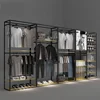 Customized Wood Clothing Display Cabinet Showcase Garment Store Rack for Men and Women Clothing Store Furniture