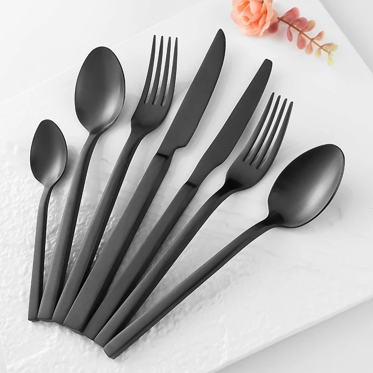 Stainless Steel Matte Black Metal Cutlery Buy Matte Black Cutlery